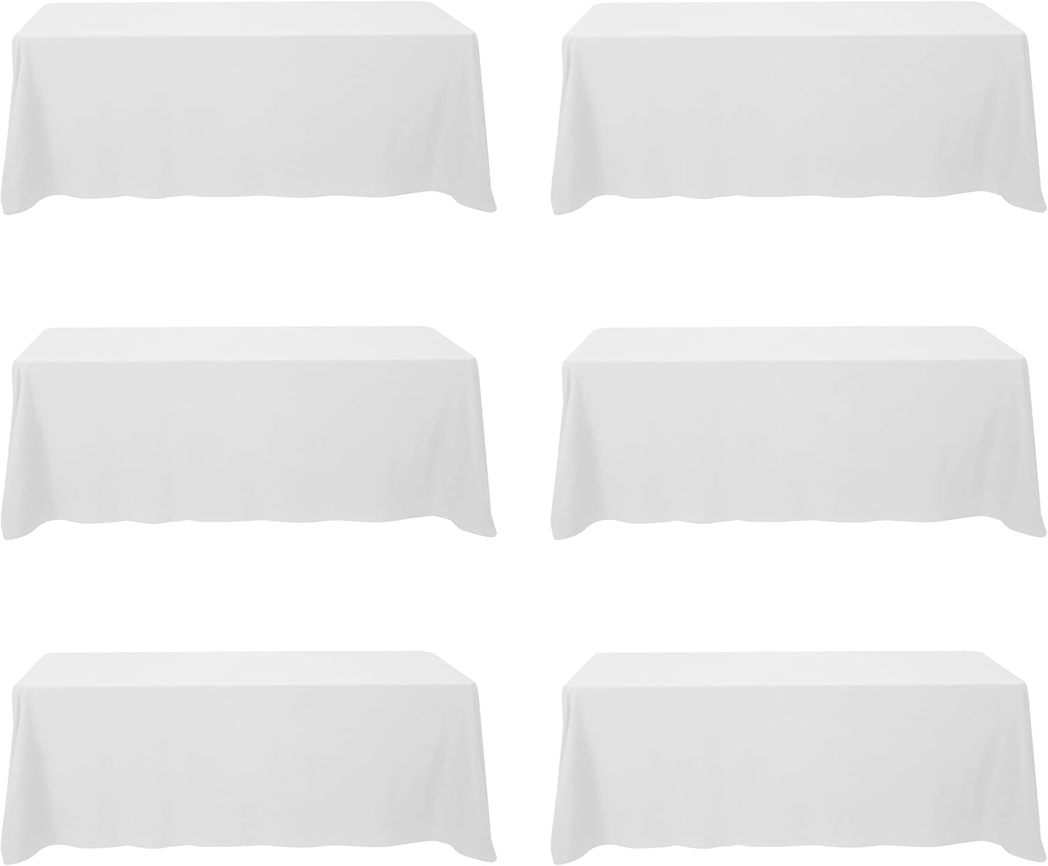 BRILLMAX 6 Pack White Tablecloths for 8 Foot Rectangle Tables