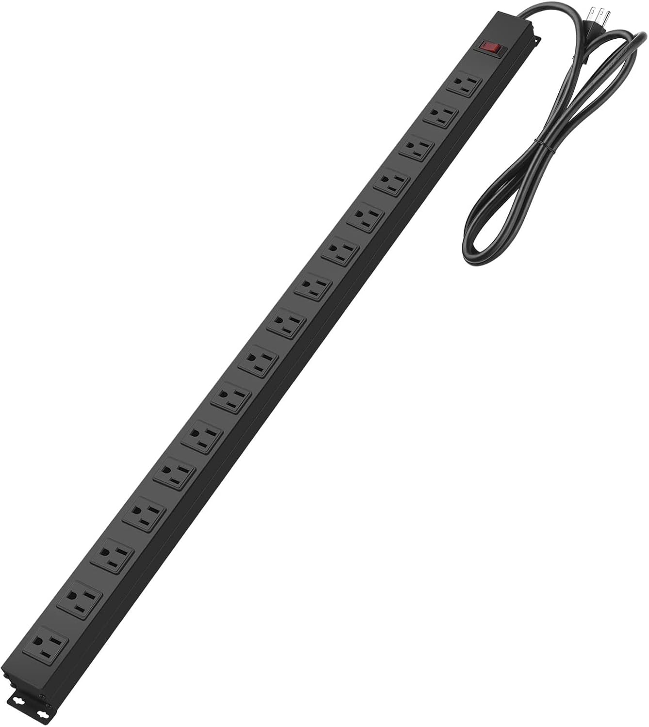 HHSOET Metal Wall Mount Power Strip with 16 Outlets and Cord