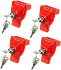 Air Brake Gladhand Lock 4 Pack - Heavy Duty Cast Iron Red