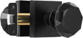 Matte Black Glass Crystal Door Knobs Interior - Modern Square Clear