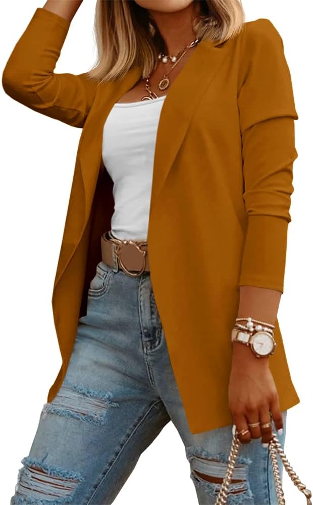 Womens Casual Long Sleeve Blazers for Work and Office Style
