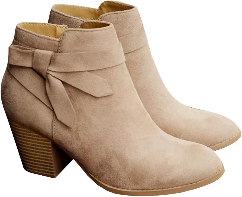 Stylish Women's Tie Knot Chelsea Pump Ankle Boots for Comfort