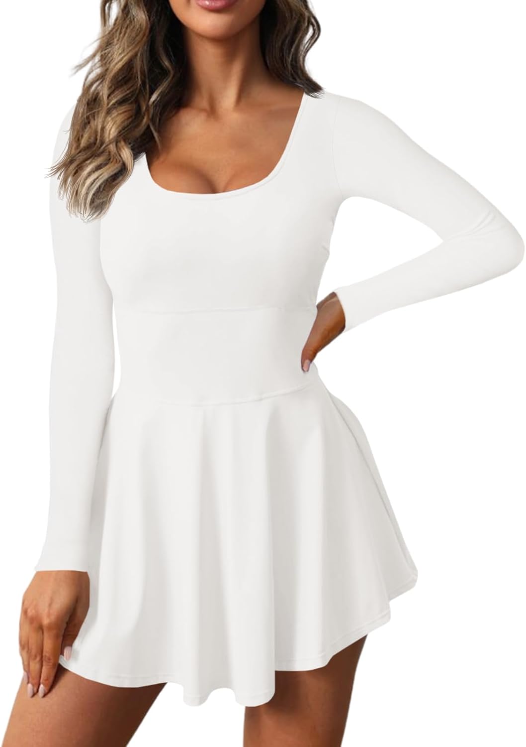 Fisoew Womens 2-in-1 Athletic Tennis Golf Dress for Active Wear