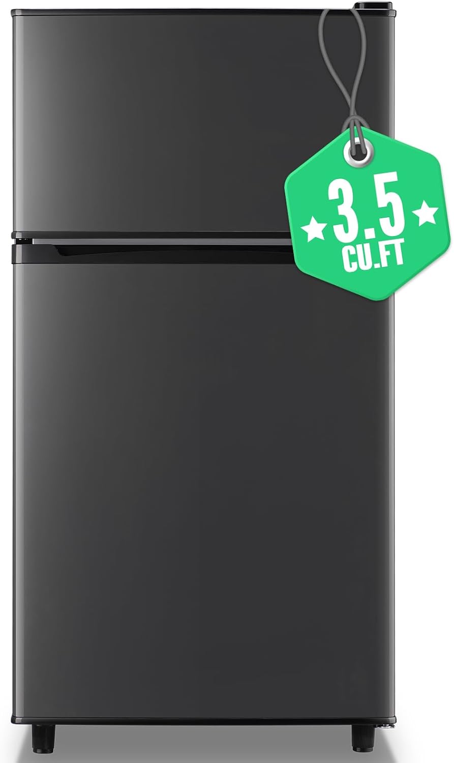 WANAI Mini Fridge with Freezer: 3.5 CU. FT Compact Design
