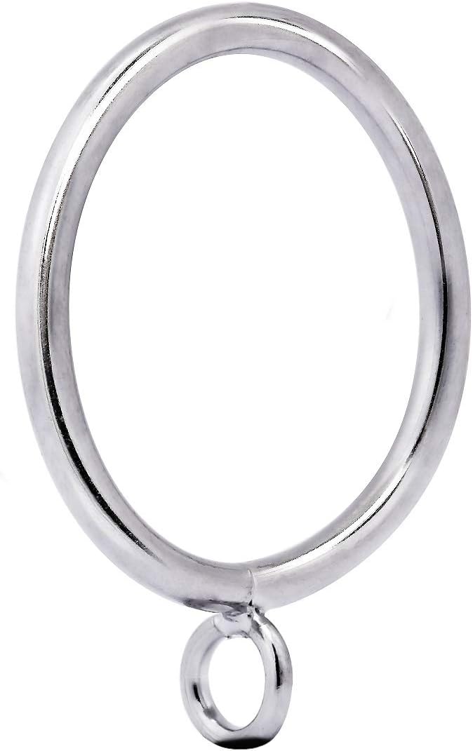Satin Nickel Curtain Rings - Set of 48, 1.49 Inner Diameter