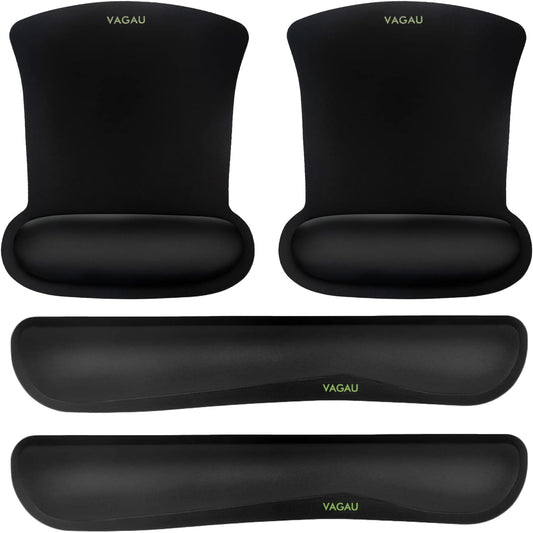 VAGAU Ergonomic Keyboard & Mouse Wrist Support Set - Pain Relief & Comfort
