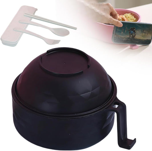 2025 Microwave Ramen Bowl Set - Strainer, Lid, Handles - Dishwasher Safe
