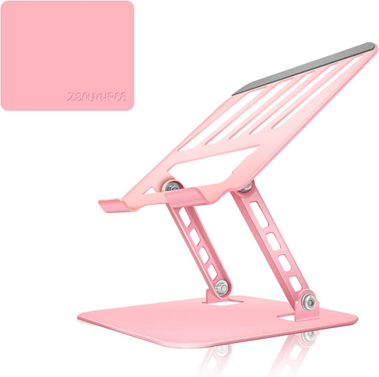 Portable Pink Laptop Stand + Free Mouse Pad