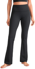 CRZ YOGA Ribbed High Waist Flare Leggings 31in - Soft Wide Leg Comfort