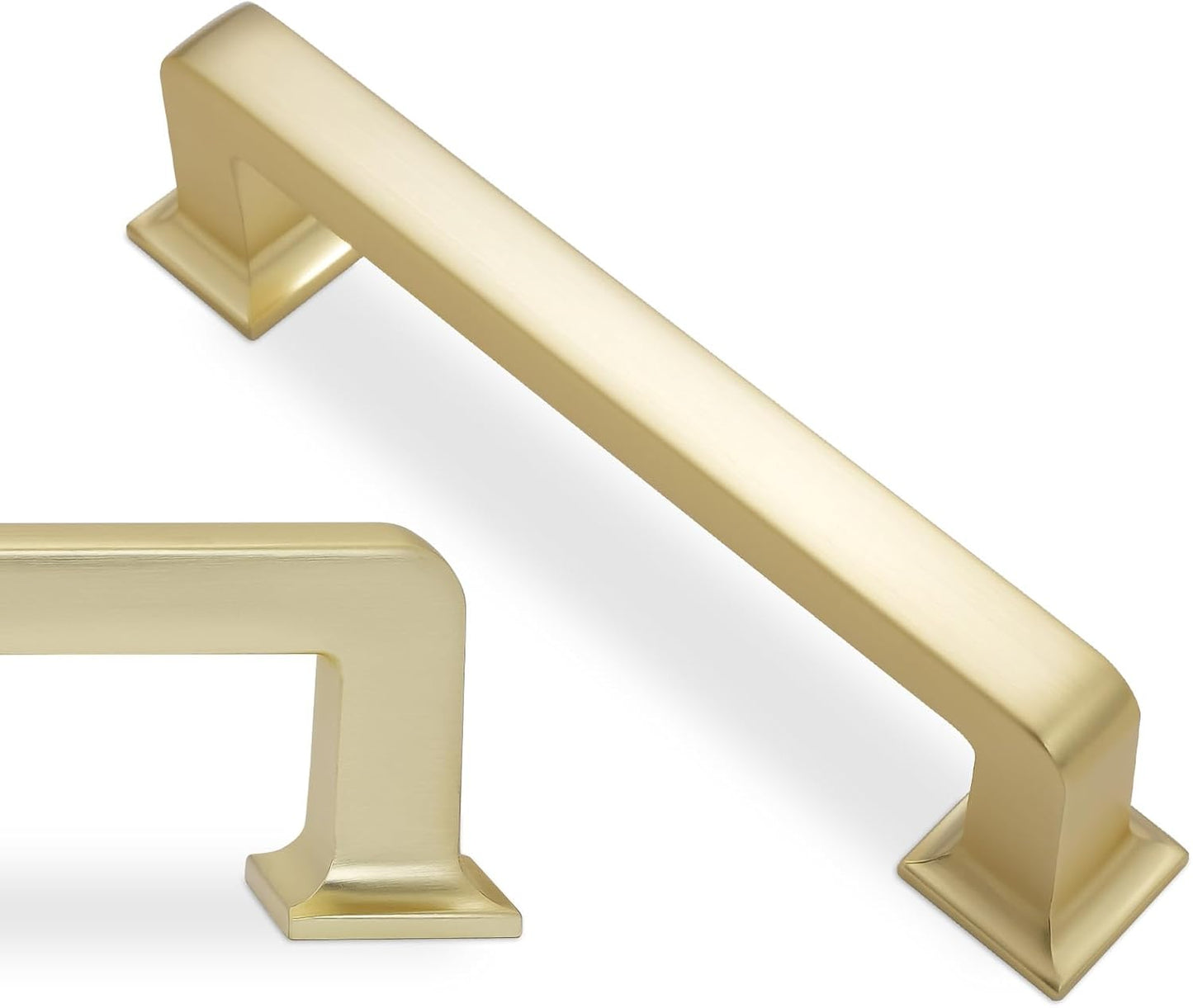 10 Pack 3-3/4 Inch Kitchen Cabinet Handles in Brushed Brass