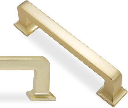 10 Pack 3-3/4 Inch Kitchen Cabinet Handles in Brushed Brass
