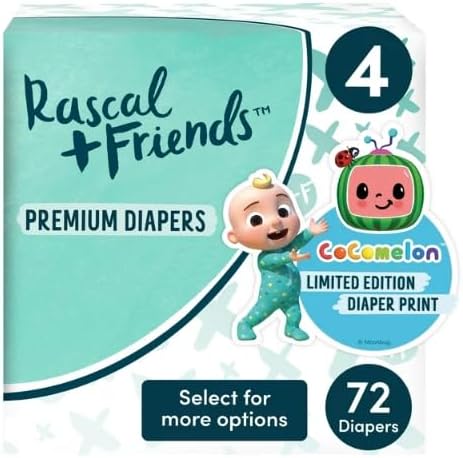Premium Comfort: Rascal + Friends Diapers Size 4, 72 Count