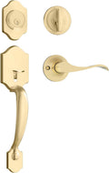 Gold Front Door Handle and Deadbolt Set - Reversible Entry Lock