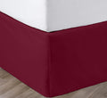 King Size Bed Skirt 18 in Drop Burgundy - Platform Pleated Tailored