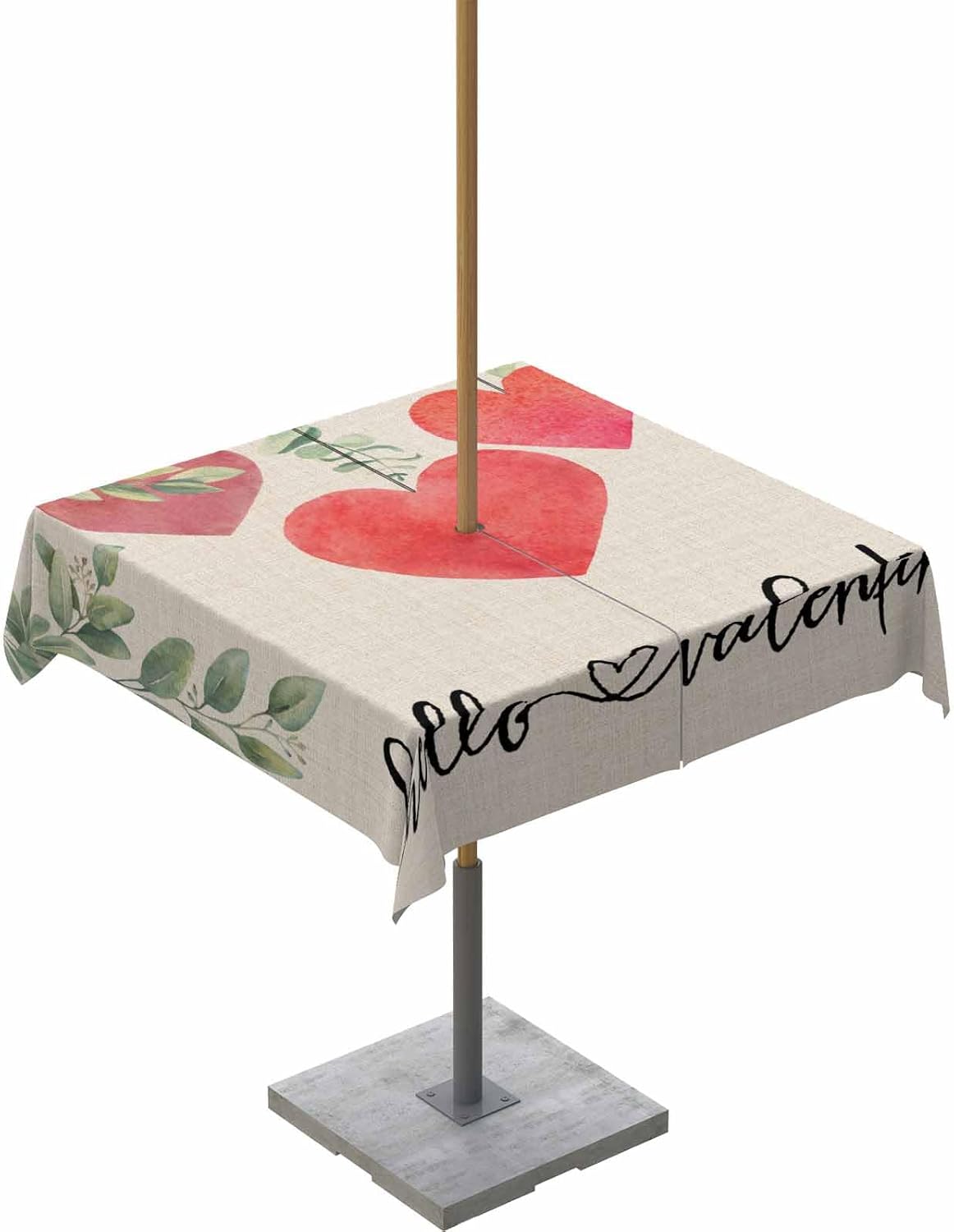 Waterproof Heart Linen Tablecloth 54x54in