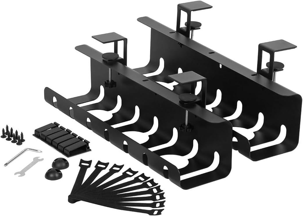 STYLIFING 2 Pack Cable Management Tray - Neat & Organized!