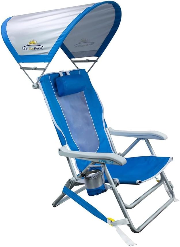 Sunshade Reclining Beach Chair | Ultimate Comfort & Shade