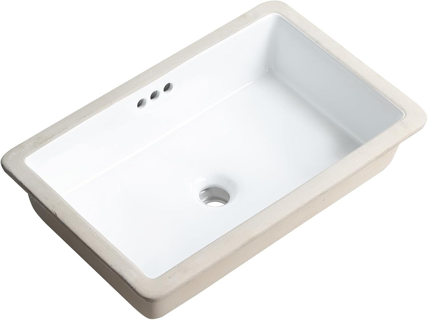 22 Inch Rectangle Undermount Bathroom Sink by KARAMAG - White Ceramic
