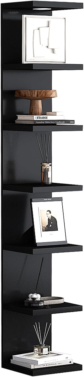 Versatile 7 Tier Wall Shelf Unit with LED Light for Display