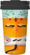 500ml Cute Yellow Cat Insulated Coffee Mug - Hot/Cold