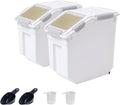 Airtight Flour Storage Container 25 lb Rice Bin with Wheels