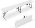 VINGLI 6 ft Plastic Folding Bench - Portable Indoor/Outdoor Seat
