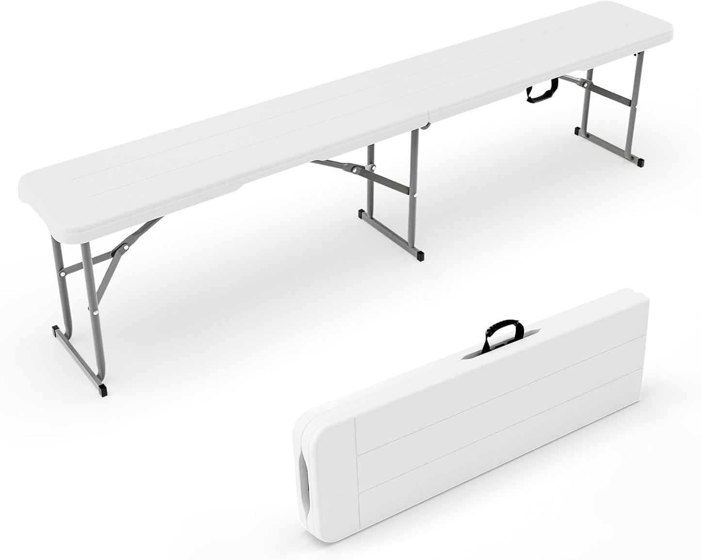 VINGLI 6 Feet Plastic Folding Bench for Indoor and Outdoor Use