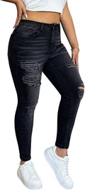 ALLABREVE Plus Size Skinny Jeans High Waisted Ankle - Stretchy Fit on