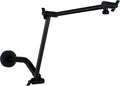 18 in Shower Head Extension Arm - Adjustable Matte Black Extender