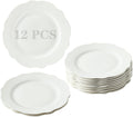 7.5 in Porcelain Small Dinner Plates Set of 12 - Durable White