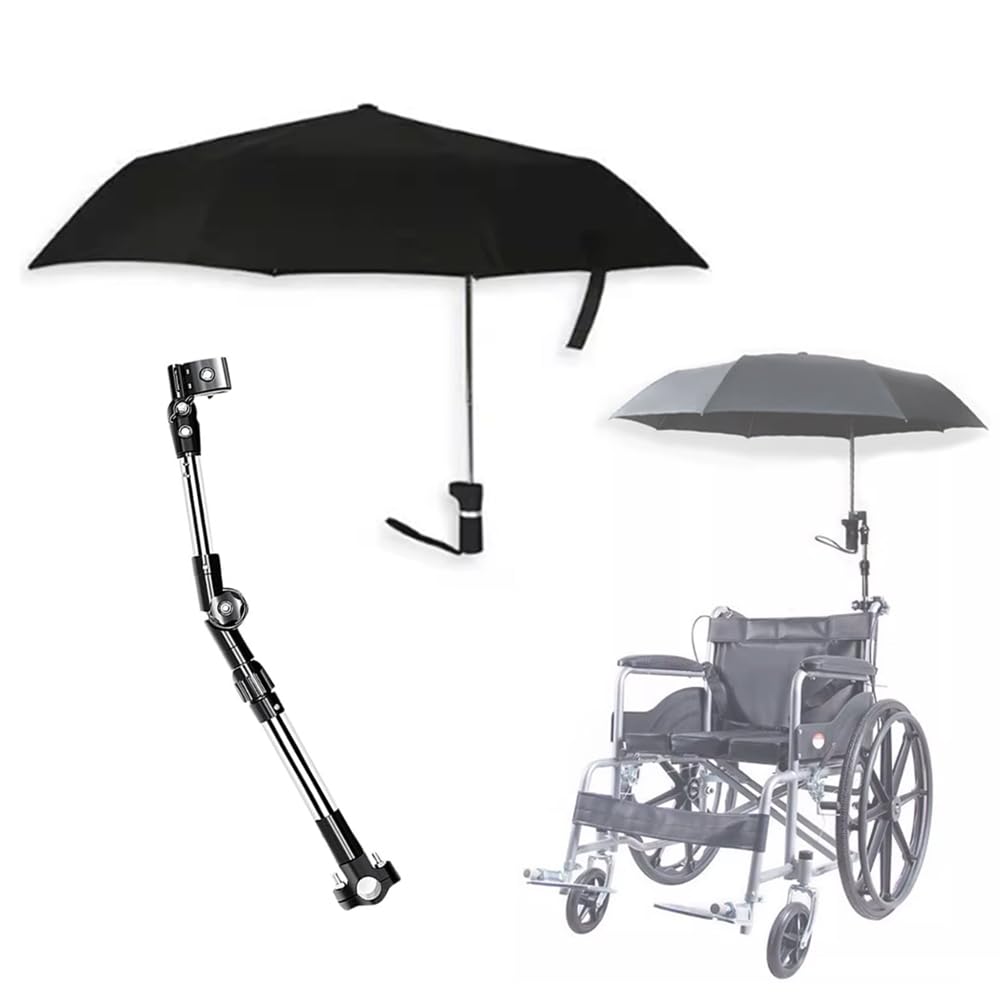 Wheelchair Umbrella with Holder for Sunshade and Rain Protection