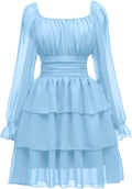 Trendy OBBUE Women's Tie Back Summer Dress with Square Neck Design