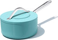 3.5QT Nonstick Ceramic Sauce Pan with Lid - Even Heat, PFAS-Free