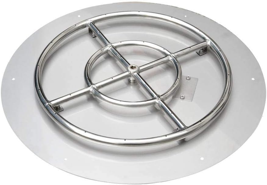 Stanbroil 24 Inch Round Flat Fire Pit Burner Pan with Fire Ring