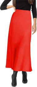 Stylish Satin High Waist Maxi Skirt for Women's Fashion