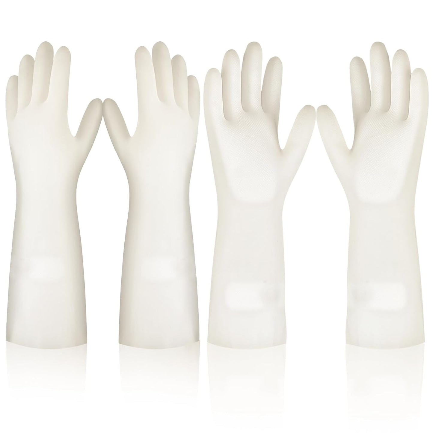 2 Pairs, 15IN Reusable Latex-Free Cleaning Gloves