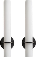 Black Wall Sconces 18 in Set of Two - Dimmable LED Bathroom Lights