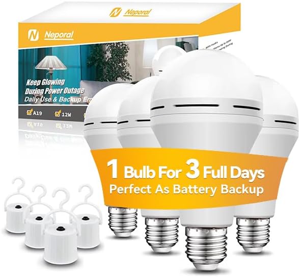 Neporal Emergency Light Bulb - Stay Bright During Power Outages!