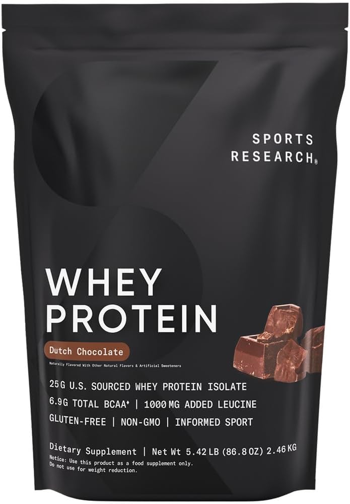 Sports Research Whey Protein Powder for Lean Muscle Recovery