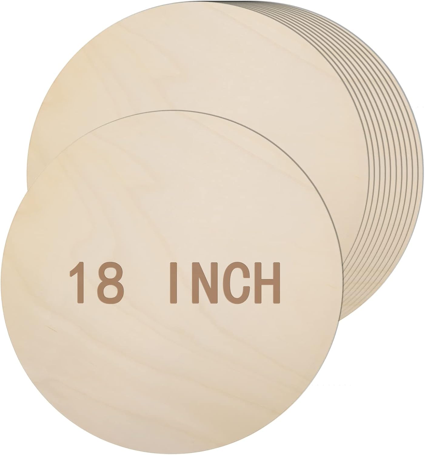 12 Pack 18 Inch Round Wood Circles for Crafts - Unfinished Discs