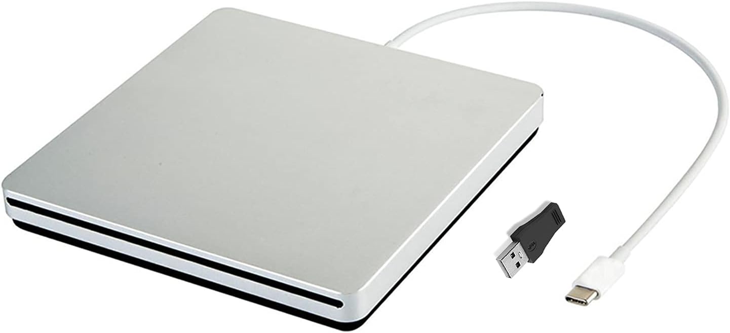 Portable Slim USB C External DVD Drive for Mac & Windows