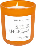 Spiced Apple Cider Soy Candle - Warm Fall Orange Jar
