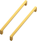 Solid 7-1/2 in Kitchen Cabinet Handles Brushed Brass - 10 Pack