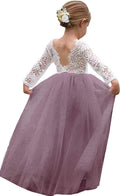 Flower Girl Dress for Toddler Baby Girls - Lace Tulle White Dress