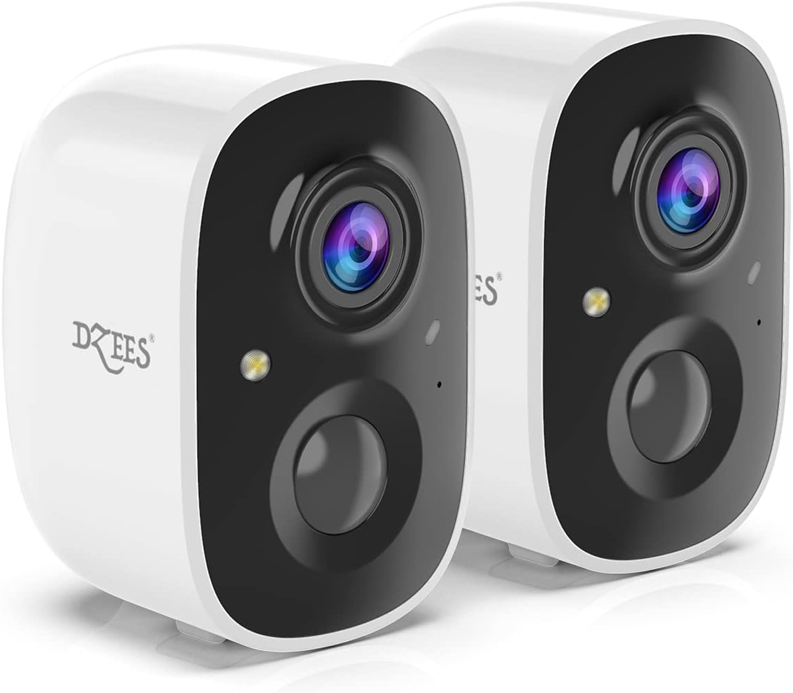 Dzees 2K Wireless Outdoor Camera Duo | Home Security with Siren & Color Night Vision 