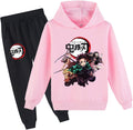D.O.T Boys Girls Anime Slayer Tracksuit Pullover Hoodie Set