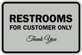 Classic Framed Restroom Sign (Lt Gray) - Medium 5 Pack - Durable
