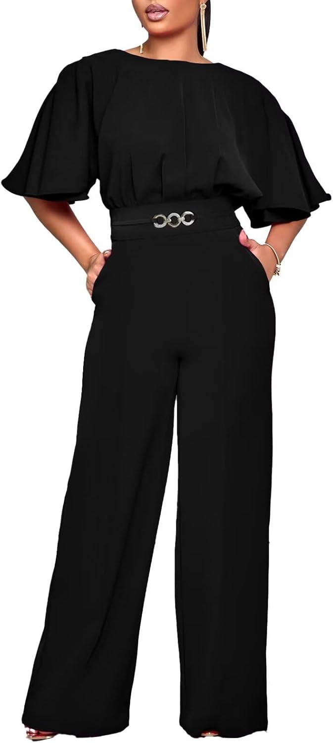 Elegant Plus Size Wide Leg Jumpsuit for Women by acelyn