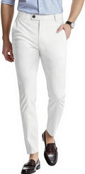 Slim Fit Men's Dress Pants Stretch Cotton Blend - Take One Size Down