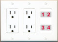 Custom 4 Port Wall Plate - Clean HDMI Ethernet Coax Connections